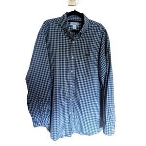 Carhartt men's long sleeve button down plaid shirt.